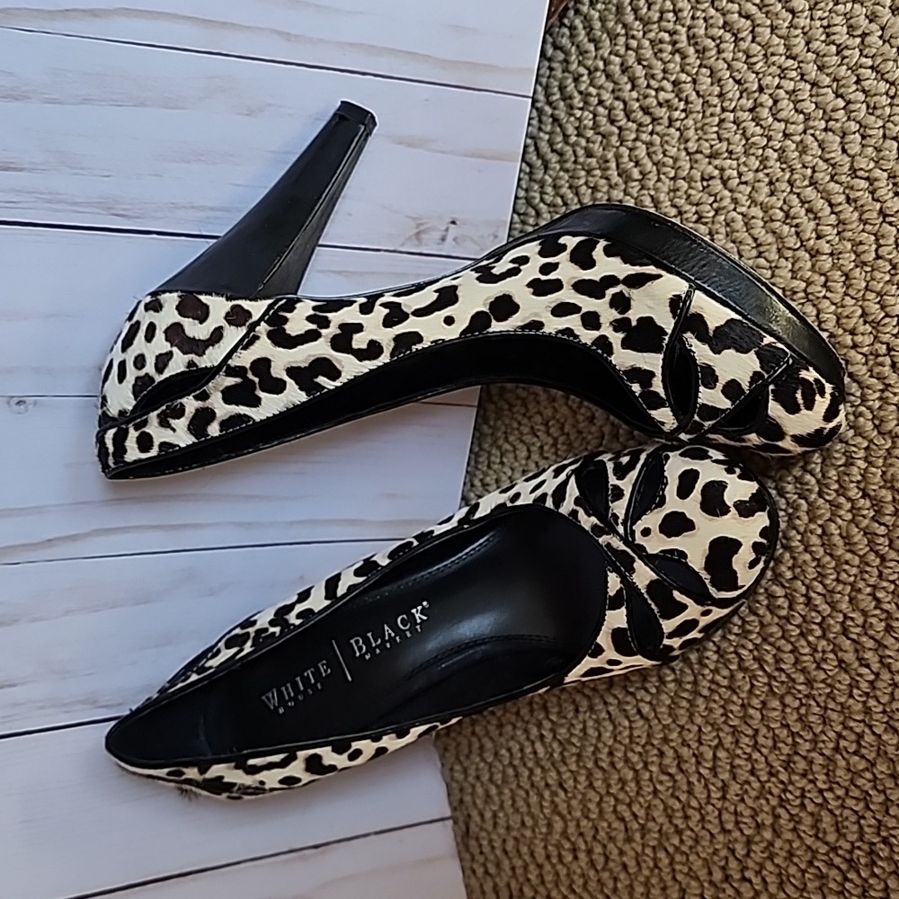 White House Black Market Leopard Heels size 8.5